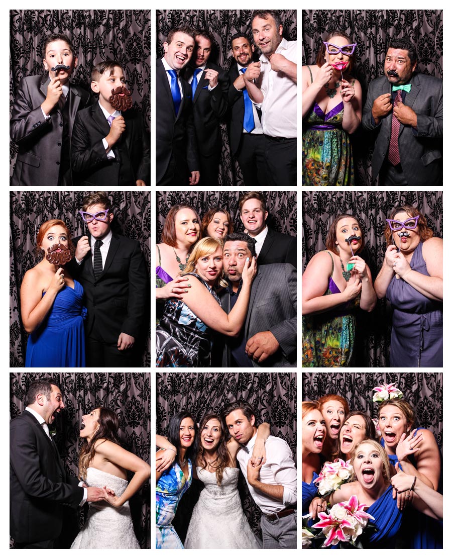 Photo booth at Wedding with Glamour Backdrop