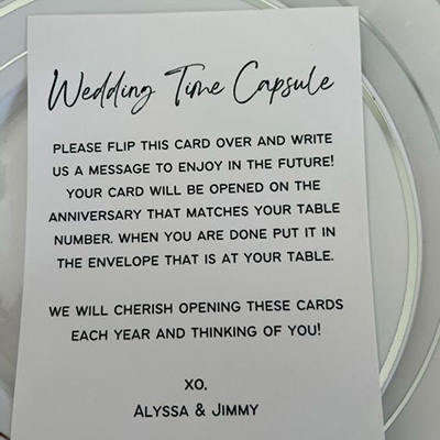 Wedding Time Capsule